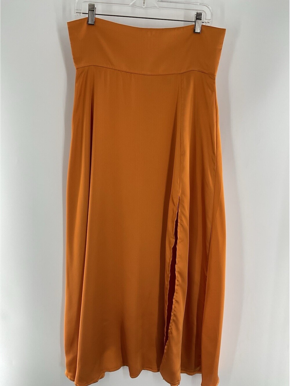 SHEIN Women’s Size Large Maxi Orange Satin Skirt Polyester 021